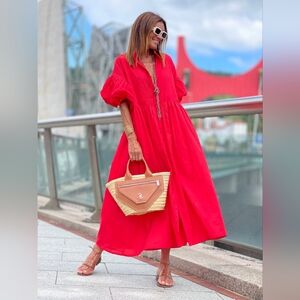 Marielle Stokkelaar Almelo The Phoebe Dress in Red One Size Fits All Design